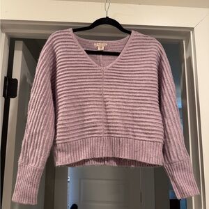 Sincerely Jules Lavender Ribbed V-Neck Sweater